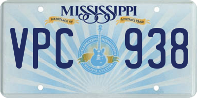 MS license plate VPC938