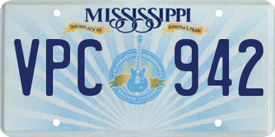 MS license plate VPC942