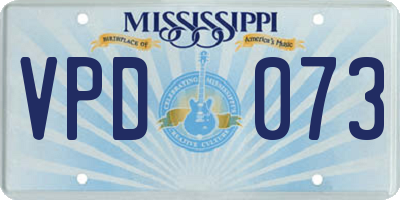 MS license plate VPD073