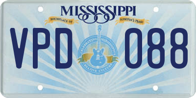 MS license plate VPD088