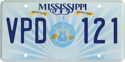 MS license plate VPD121