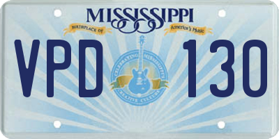 MS license plate VPD130