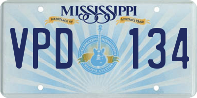MS license plate VPD134