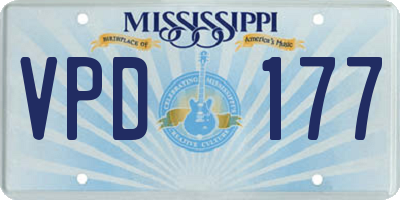 MS license plate VPD177