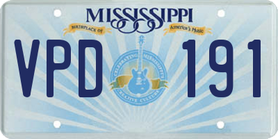 MS license plate VPD191