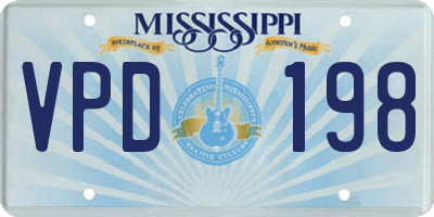 MS license plate VPD198