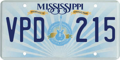 MS license plate VPD215