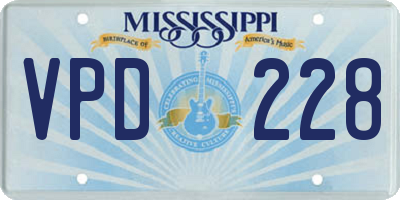 MS license plate VPD228