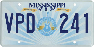 MS license plate VPD241