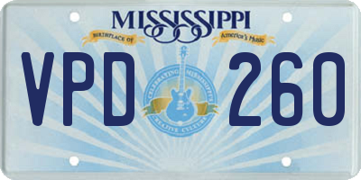 MS license plate VPD260