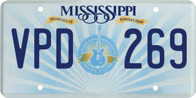 MS license plate VPD269