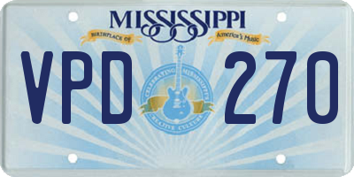 MS license plate VPD270