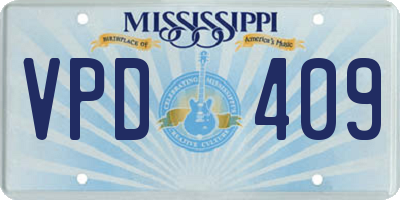 MS license plate VPD409
