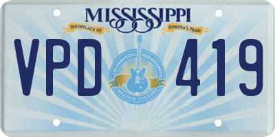 MS license plate VPD419