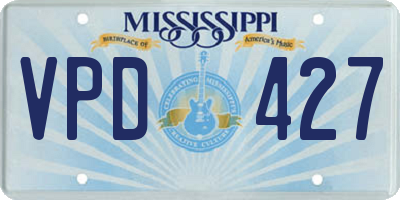 MS license plate VPD427