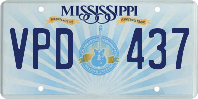 MS license plate VPD437