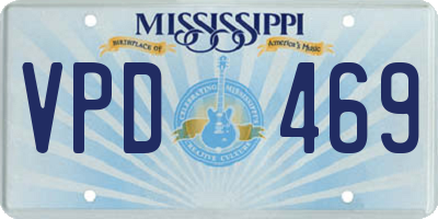 MS license plate VPD469