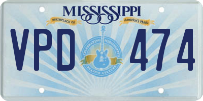 MS license plate VPD474
