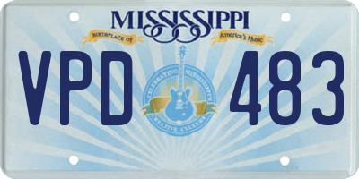 MS license plate VPD483