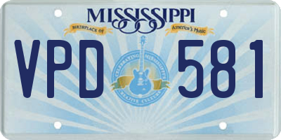 MS license plate VPD581