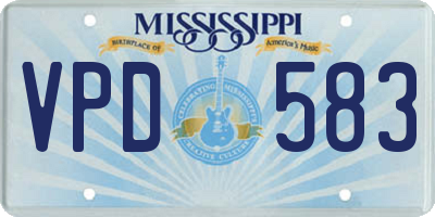 MS license plate VPD583