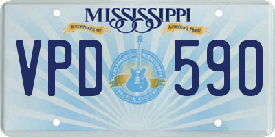 MS license plate VPD590