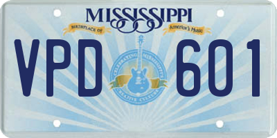 MS license plate VPD601