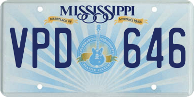 MS license plate VPD646