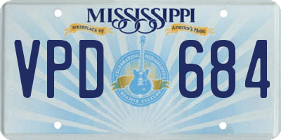 MS license plate VPD684
