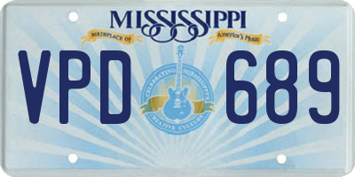 MS license plate VPD689