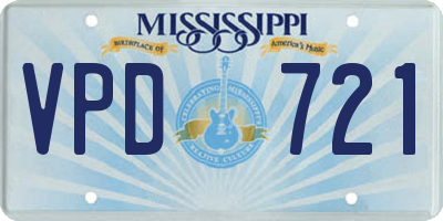 MS license plate VPD721