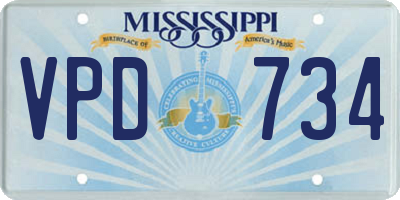 MS license plate VPD734