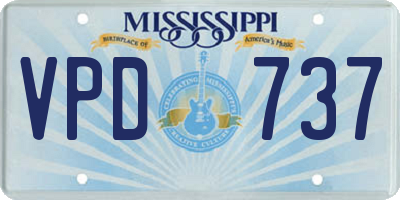MS license plate VPD737