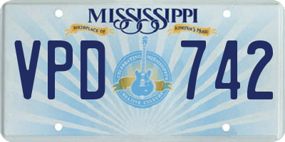 MS license plate VPD742