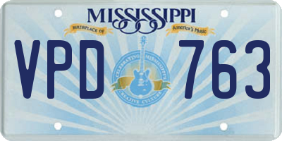 MS license plate VPD763