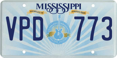 MS license plate VPD773