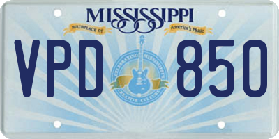 MS license plate VPD850