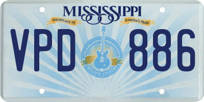 MS license plate VPD886