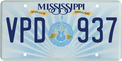 MS license plate VPD937