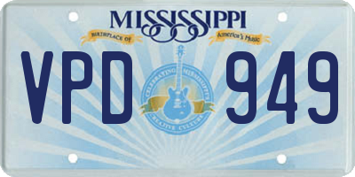 MS license plate VPD949