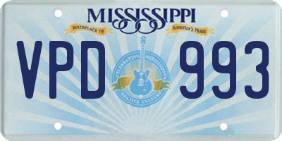 MS license plate VPD993