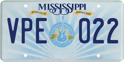 MS license plate VPE022