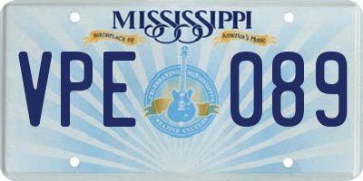 MS license plate VPE089