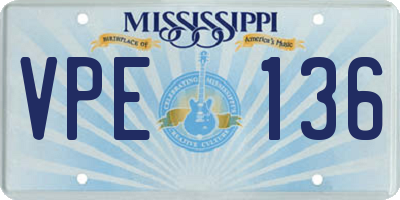 MS license plate VPE136