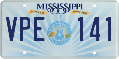 MS license plate VPE141
