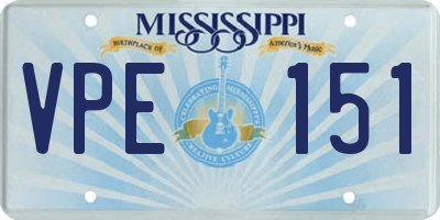 MS license plate VPE151