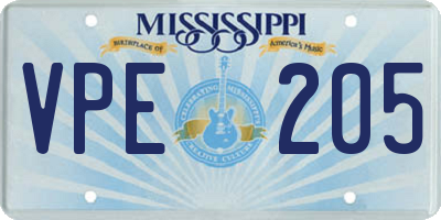 MS license plate VPE205