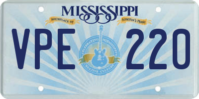 MS license plate VPE220