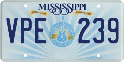 MS license plate VPE239