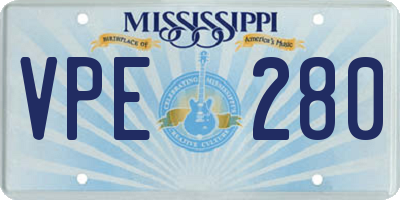 MS license plate VPE280